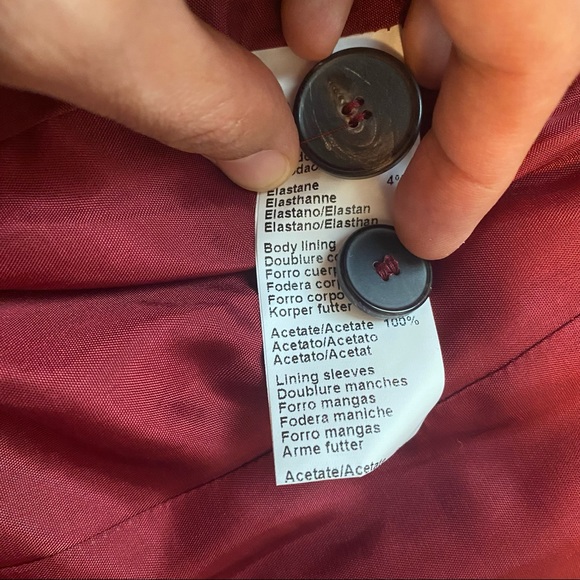 GERARD DAREL Vintage Suede Blazer in Burgundy, Size EU 40 - Picture 7 of 12